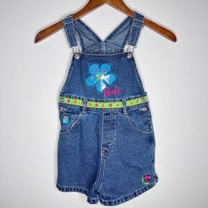Vintage 1998 Barbie Denim Blue Overalls Shortalls 6